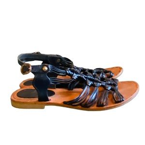 ⭐️ SEYCHELLES Black Leather Rambling Ways Sandals